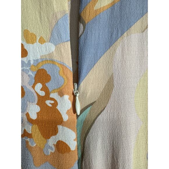 Zara Dress Medium Orange Mini Pastel Retro Floral Mod Psychedelic Artsy Abstract - Picture 5 of 8